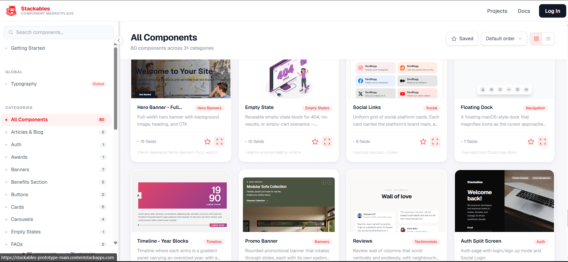 Stackables UI Component Library preview